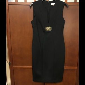 Calvin Klein Sleeveless Black Dress with Deep V, Size 6
